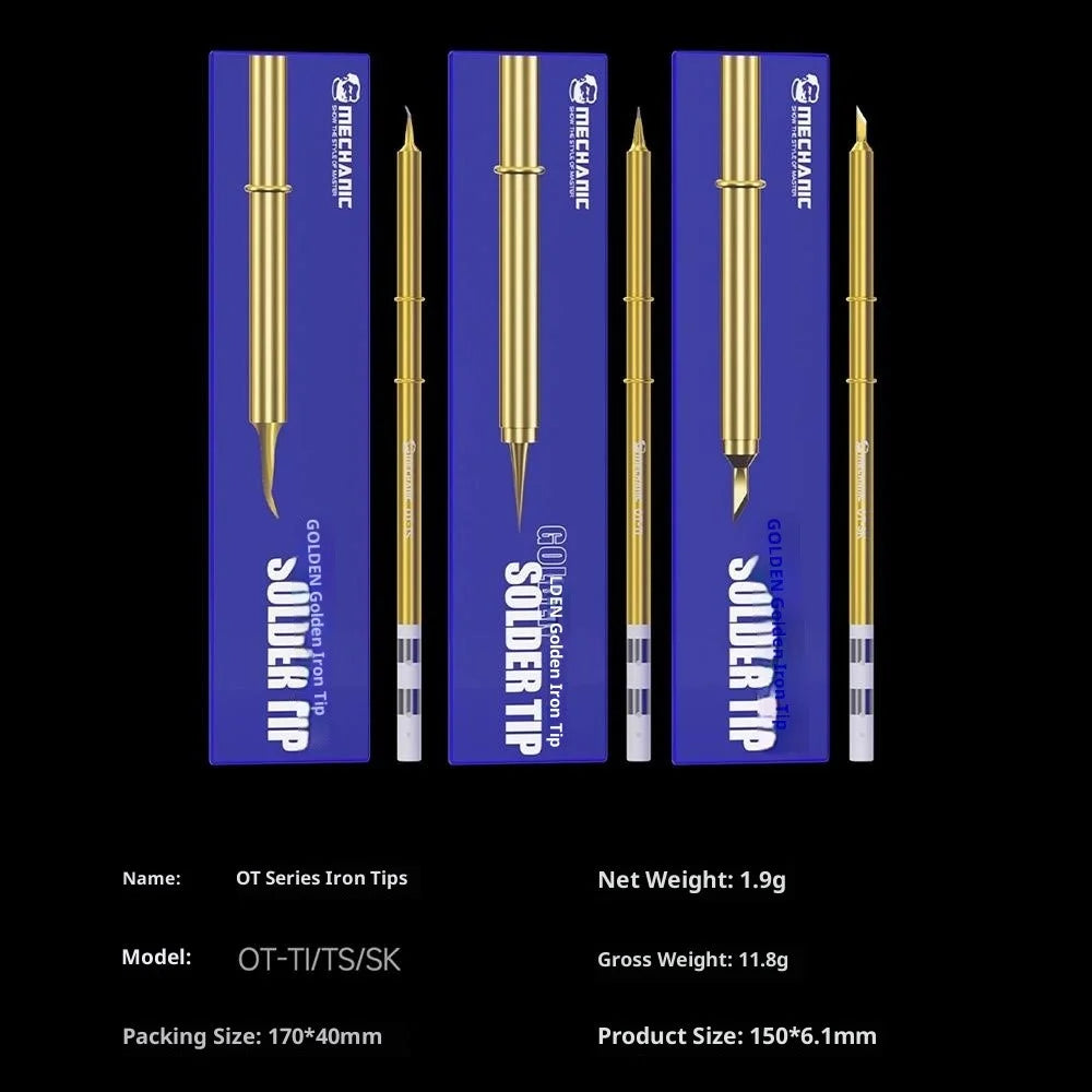 MECHANIC T12 Soldering Iron Tip Integrated Heating Core Quick Heat Up Soldering Iron Tip - OT-TS Bent Tip - 6
