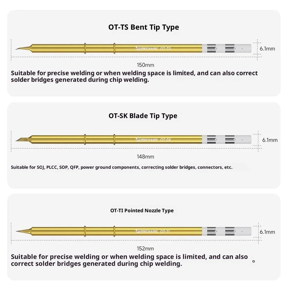 MECHANIC T12 Soldering Iron Tip Integrated Heating Core Quick Heat Up Soldering Iron Tip - OT-TS Bent Tip - 7