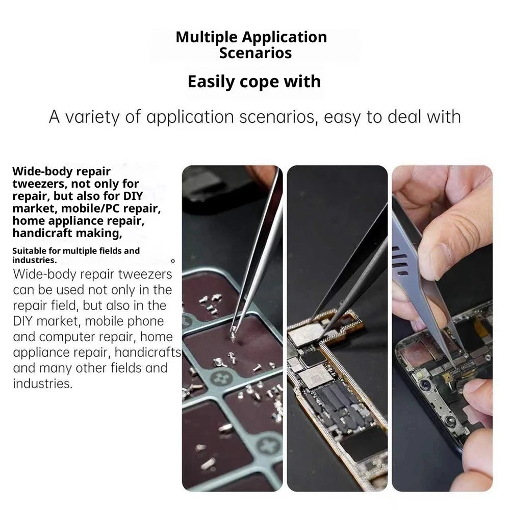 LB TOOL WBT-01 Wide Body Tweezers for Electronics Repair DIY Crafts - 2