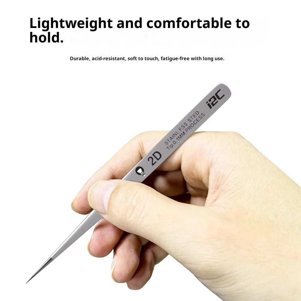 I2C 3D Super Alloy Tweezers for Mobile Phone Repair High Precision Jumper Wire Tweezers - NS-01 Standard Type - 5
