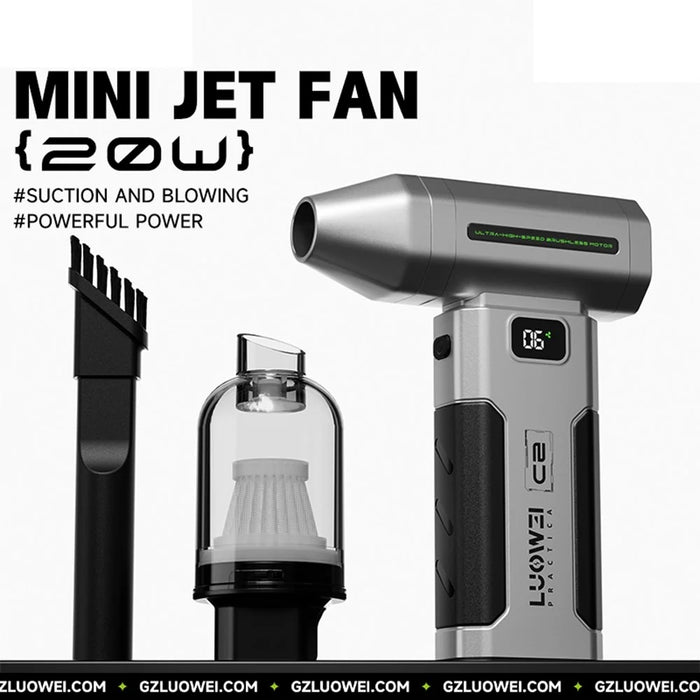 LUOWEI LW-C2 Mini Jet Fan Portable Handheld Air Blower for Electronics Repairing Dust Cleaning - 2