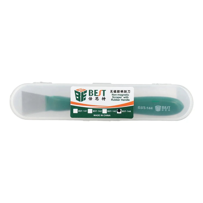 BEST BST-144 Non-Magnetic Metal Scraper with Rubber Handle for Adhesive Removal Tin Scraping Prying Tool - 4