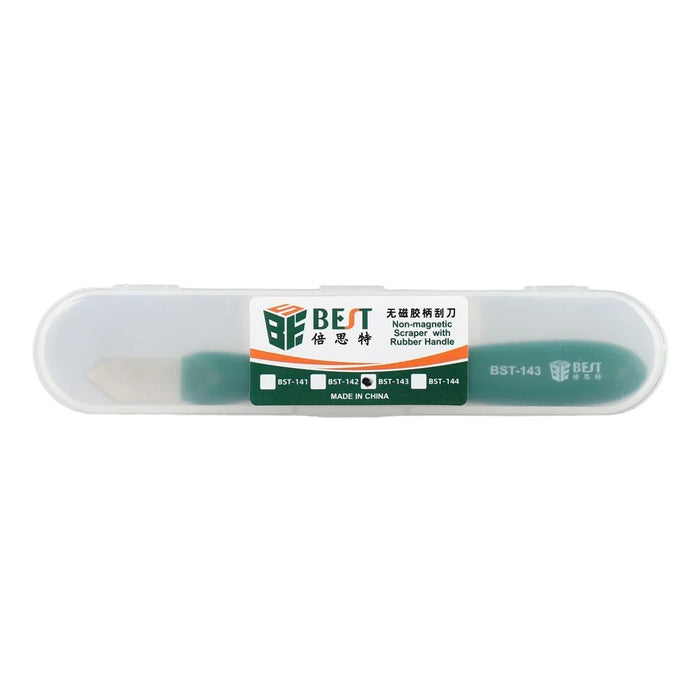BEST BST-143 Non-Magnetic Metal Scraper Adhesive Removal Tin Prying Tool with Rubber Handle - 4