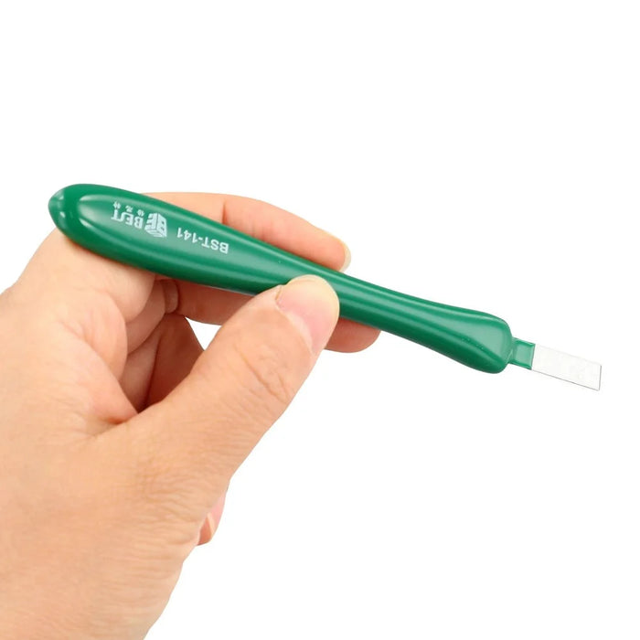 BEST BST-141 Non-Magnetic Metal Scraper Pry Tool with Rubber Handle for Adhesive Removal  /  Tin Scraping - 3