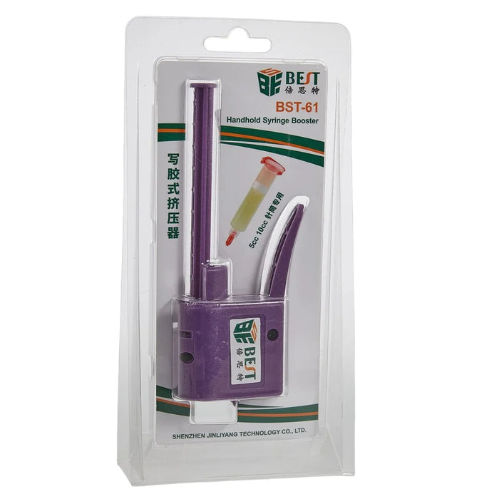 BEST-61 Manual Caulking Gun for 5CC-10CC Syringes Ergonomic Smooth Extrusion Glue Dispenser - 5
