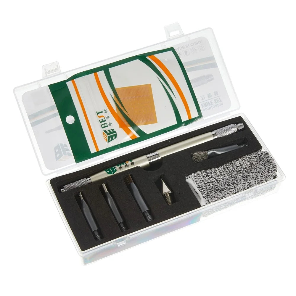 BEST-85 Multifunctional Phone Repair Tool Kit Craft Pen Carving Knife Set for PCB Repair Chip Cleaning - 7