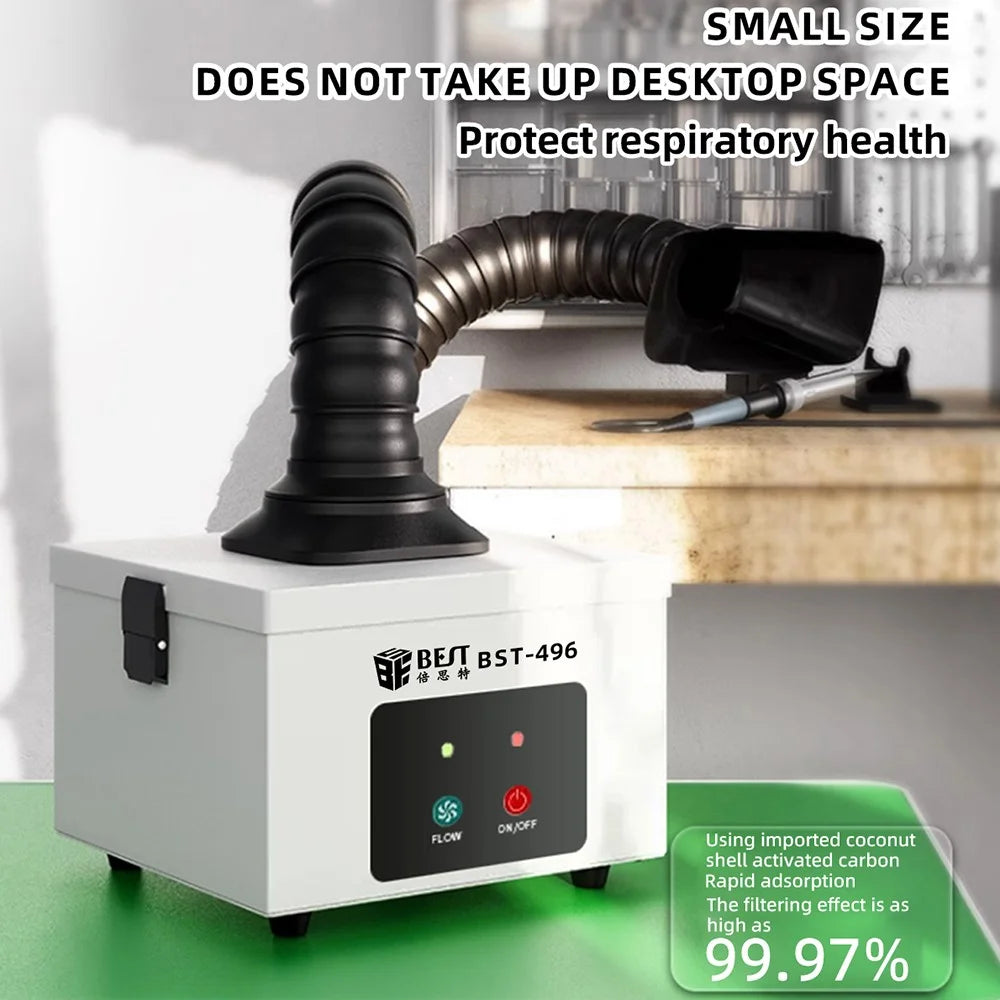 BEST-496 Smoke Extractor Fume Purifier for Soldering Stations Workbenches Multi Scenario Air Filtration - EU Plug - 2
