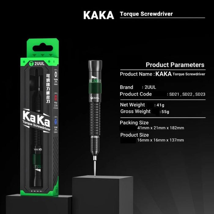 2UUL KAKA Adjustable Torque Magnetic Screwdriver Precision Tool with Anti Slip Handle - Pentagon 0.8 - 7