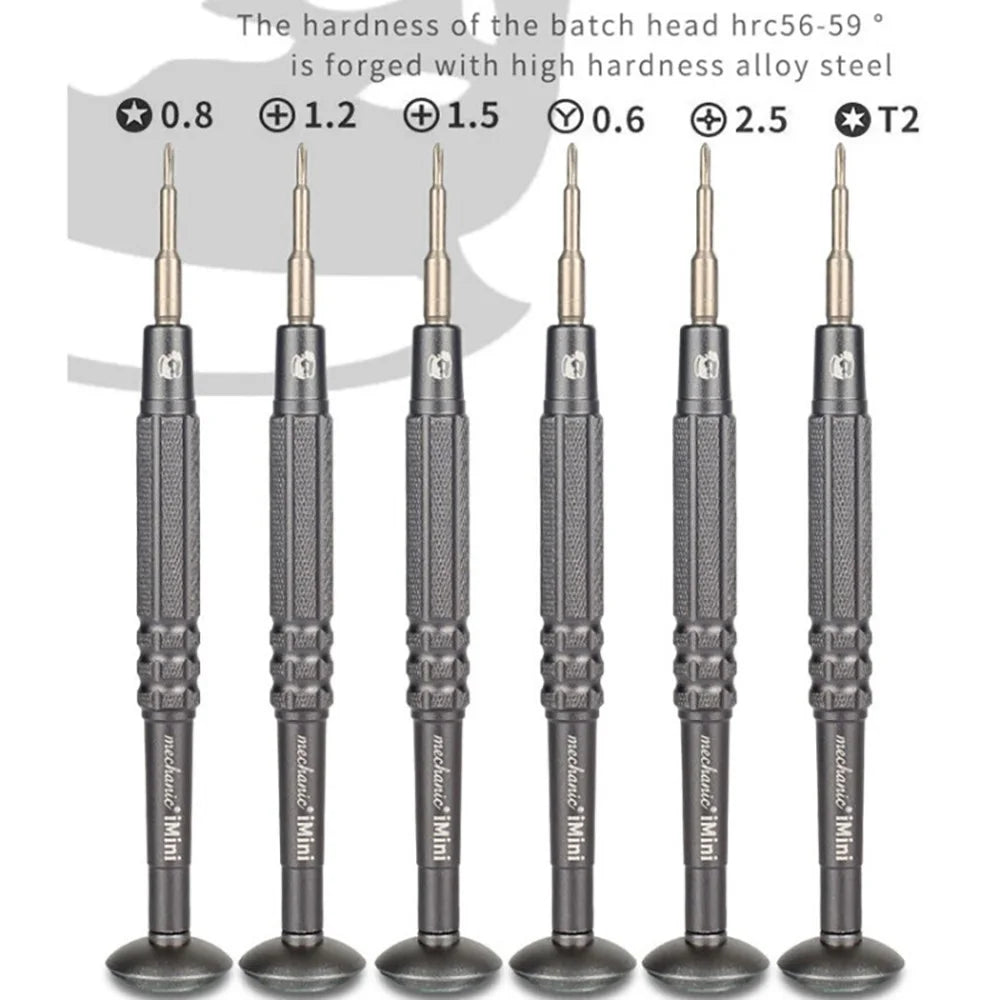 MECHANIC Mini Screwdriver for Watch / Glasses / Phone Repair Precision Tool with Magnetic Tips, Rotating Bearing - 5-Point 0.8 - 2