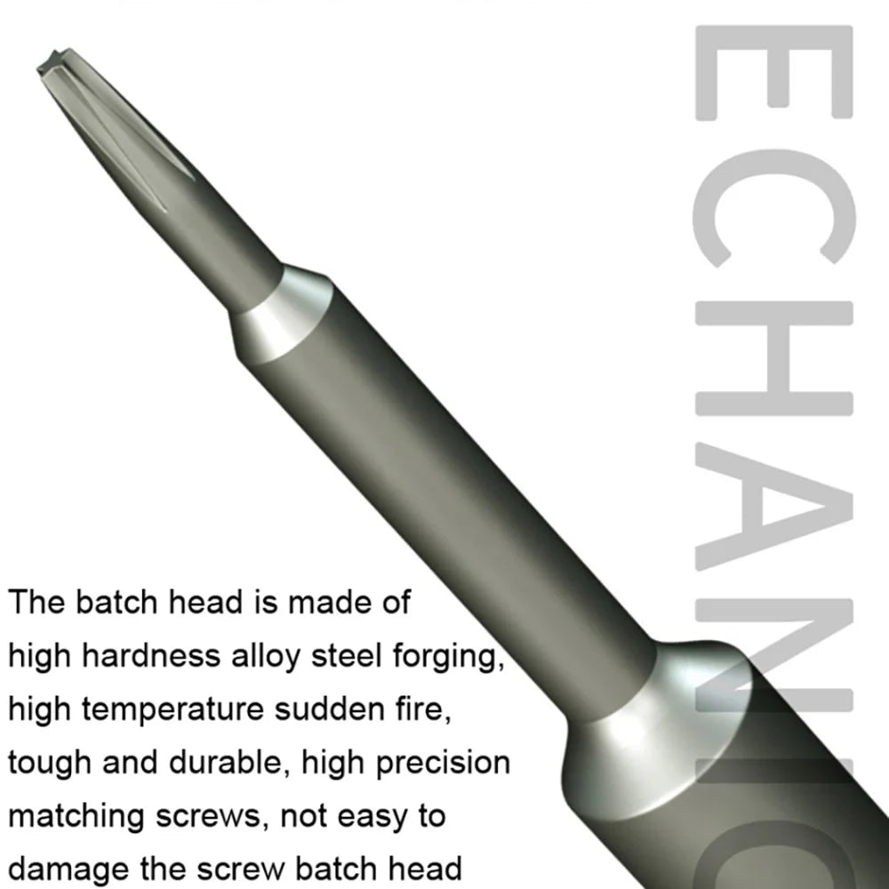 MECHANIC Mini Screwdriver for Watch / Glasses / Phone Repair Precision Tool with Magnetic Tips, Rotating Bearing - 5-Point 0.8 - 6