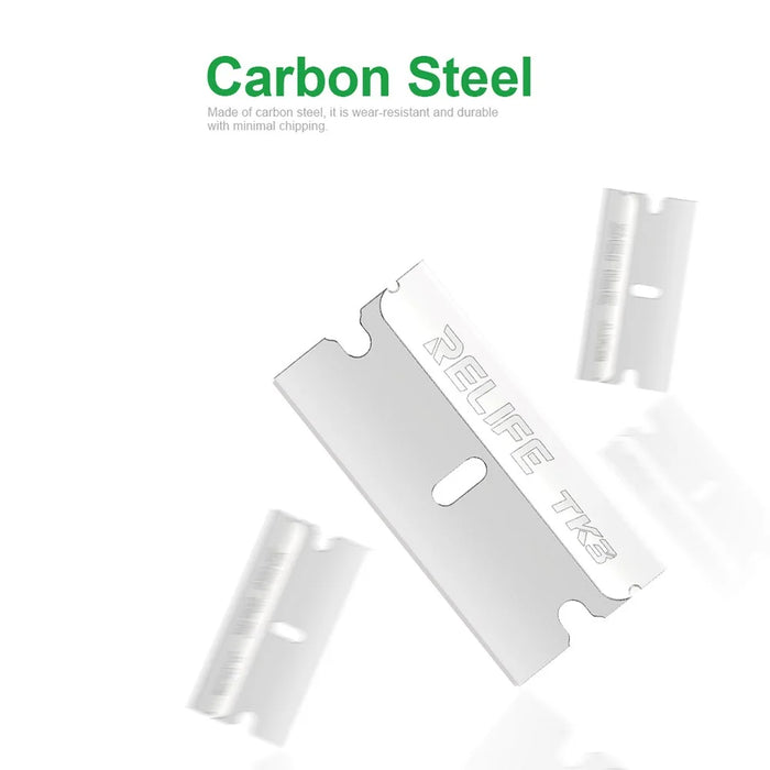 RELIFE TK3 100Pcs Mobile Phone Repair Blades Ultra-Thin Carbon Steel Cutting Tools for Screen Removal  /  Adhesive Removal - 3