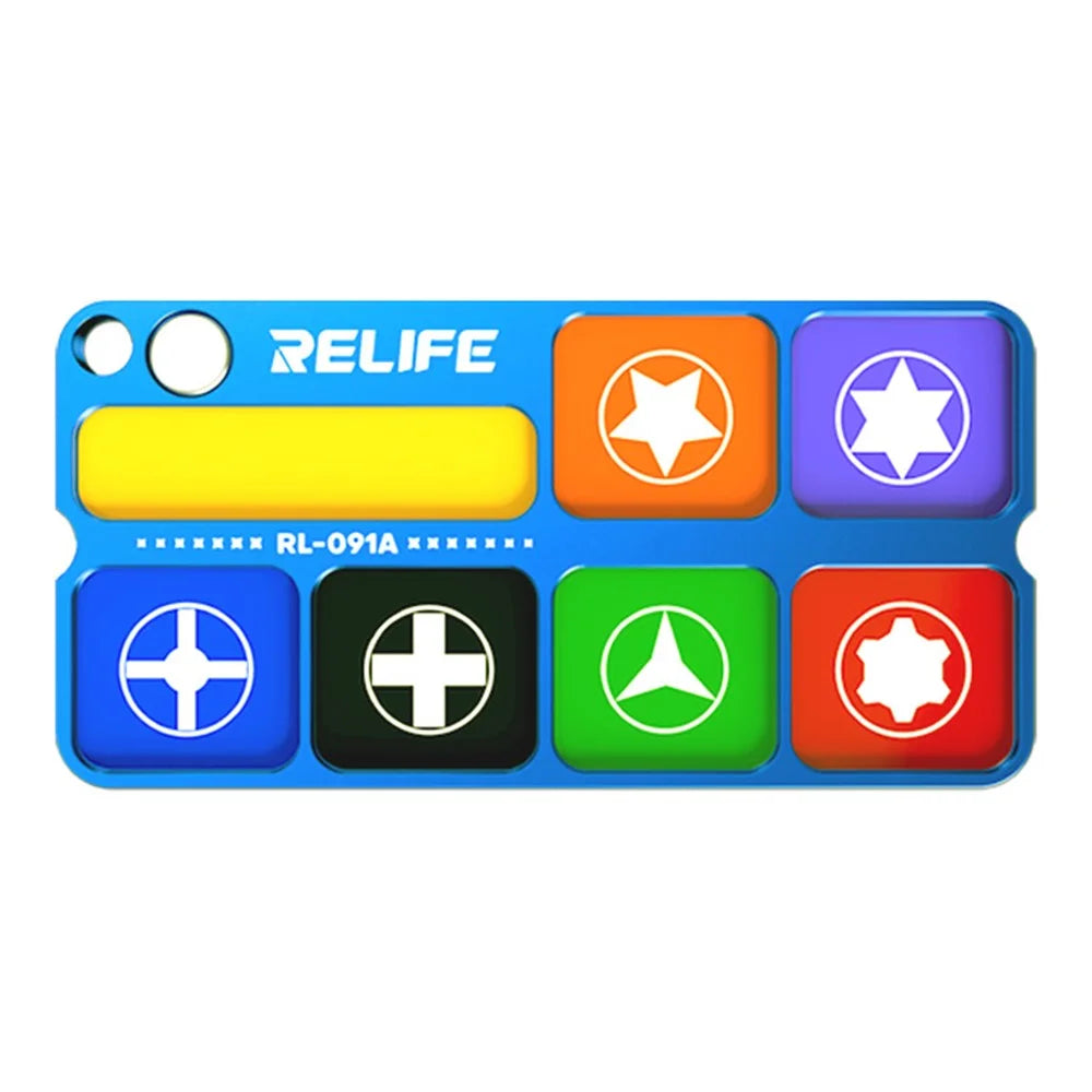 RELIFE RL-091A Magnetic Screws Storage Tray Aluminum Alloy 7-Compartment Organizer for Phone Repair - 1