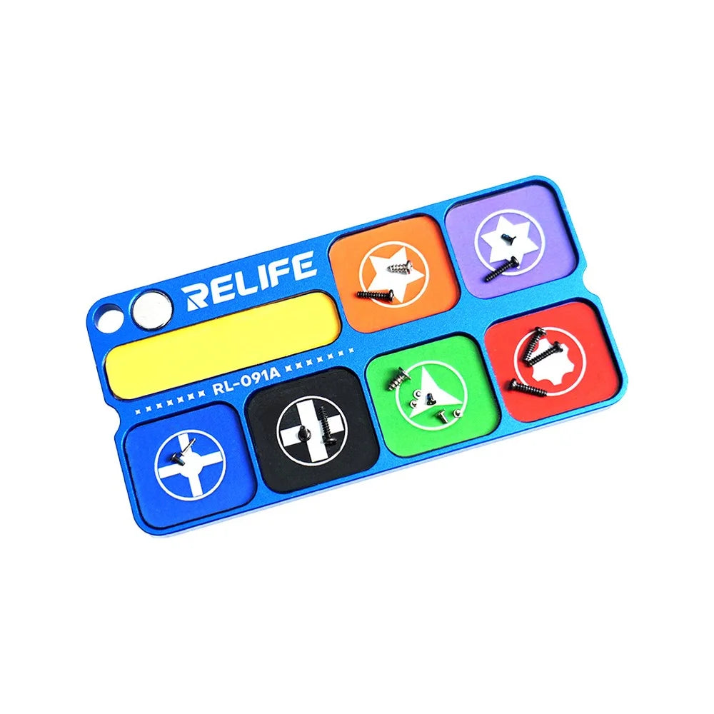 RELIFE RL-091A Magnetic Screws Storage Tray Aluminum Alloy 7-Compartment Organizer for Phone Repair - 3