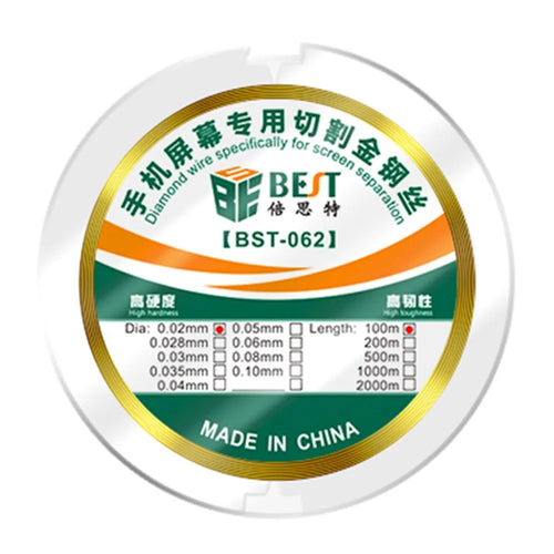 BEST BST-062 0.08mm Diamond Wire Cutting Tool Phone LCD Screen Separator Tool, Length: 100m - 1