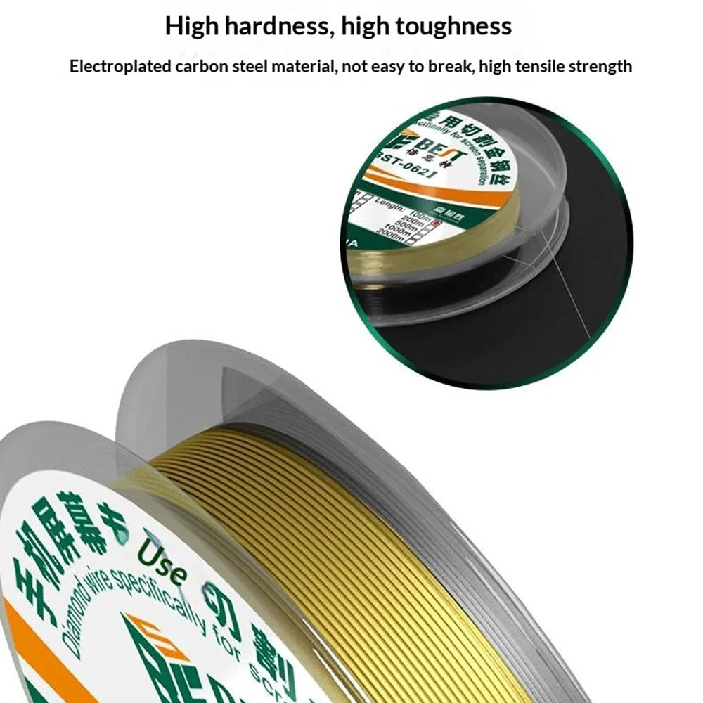 BEST BST-062 0.08mm Diamond Wire Cutting Tool Phone LCD Screen Separator Tool, Length: 100m - 2