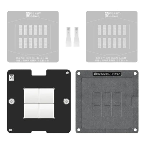AMAOE DDR5 / DDR6 Tin Planting BAG Reballing Stencil Kit Graphics Card Memory Chip Repair Tool - 1