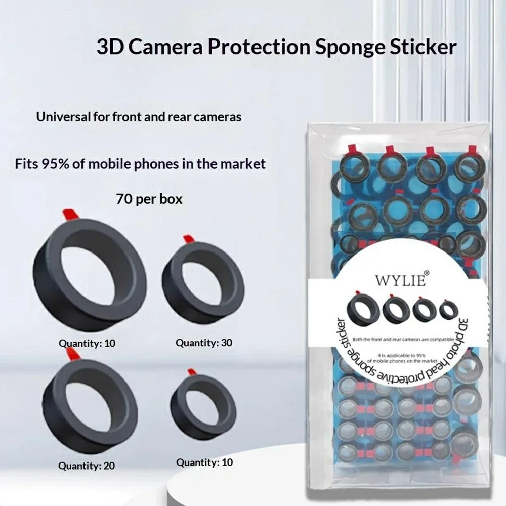 WYLIE 70Pcs 3D Camera Protection Sponge Stickers Phone Camera Repair Protective Rings - 5