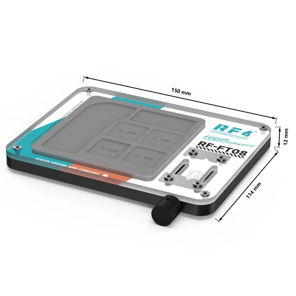 RF4 RF-FTO8 For PCB Repair Clamp Rework Station Mat with Adjustable Fixture for Delamination and Degluing - 7