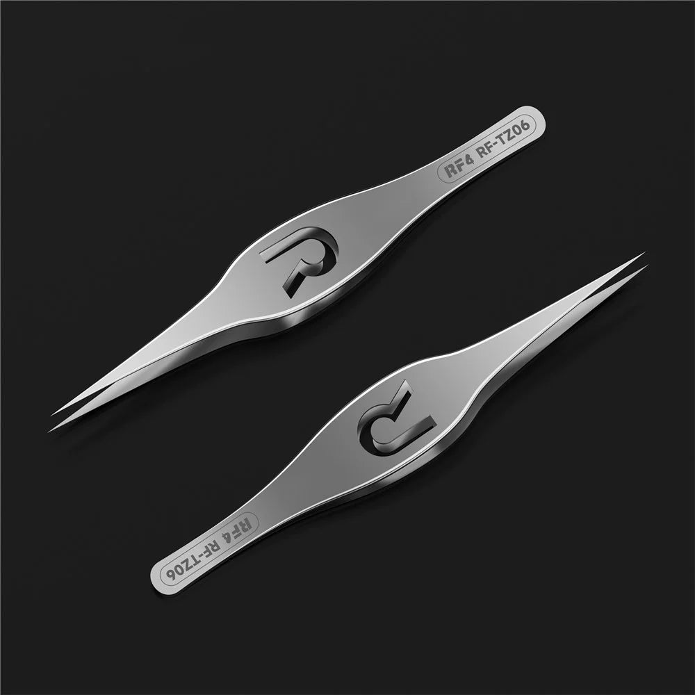 RF4 RF-TZ06 High-Precision Pointed Tweezers Wide-Body Hardened Non-Slip Tweezers with R-Shaped Hollow - 2