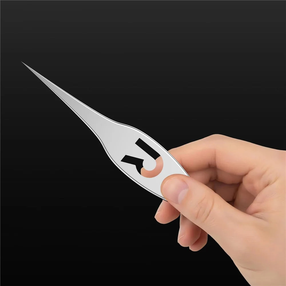 RF4 RF-TZ06 High-Precision Pointed Tweezers Wide-Body Hardened Non-Slip Tweezers with R-Shaped Hollow - 4