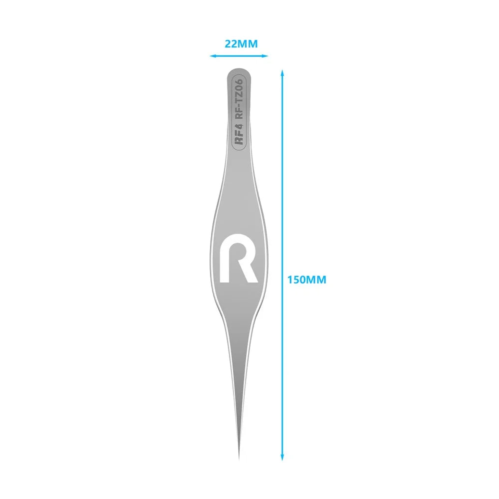 RF4 RF-TZ06 High-Precision Pointed Tweezers Wide-Body Hardened Non-Slip Tweezers with R-Shaped Hollow - 7
