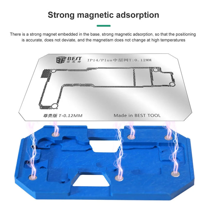 BEST BST-084 For iPhone 14 Series Magnetic Soldering Platform Precision Hole Pitch Soldering Station - 4