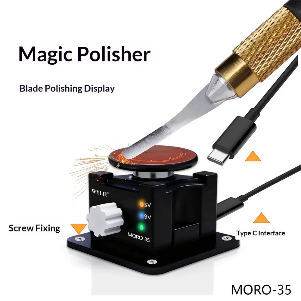 WYLIE MORO-35 Magic Polisher Multi-Function Rotary Tool Adjustable Speed Automatic Grinding Machine for Knives Repair - 4