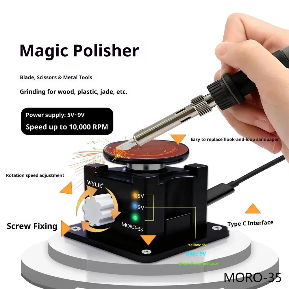 WYLIE MORO-35 Magic Polisher Multi-Function Rotary Tool Adjustable Speed Automatic Grinding Machine for Knives Repair - 5