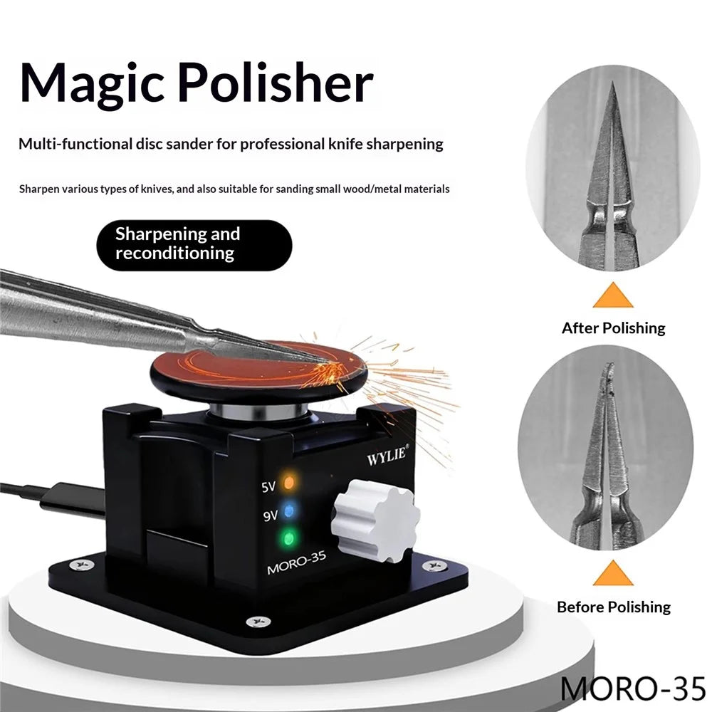 WYLIE MORO-35 Magic Polisher Multi-Function Rotary Tool Adjustable Speed Automatic Grinding Machine for Knives Repair - 6