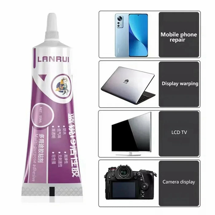 LANRUI I9 Active Adhesive 55ML Strong Bonding Soft Elastomer Rapid Curing Phone Glue - Transparent - 4