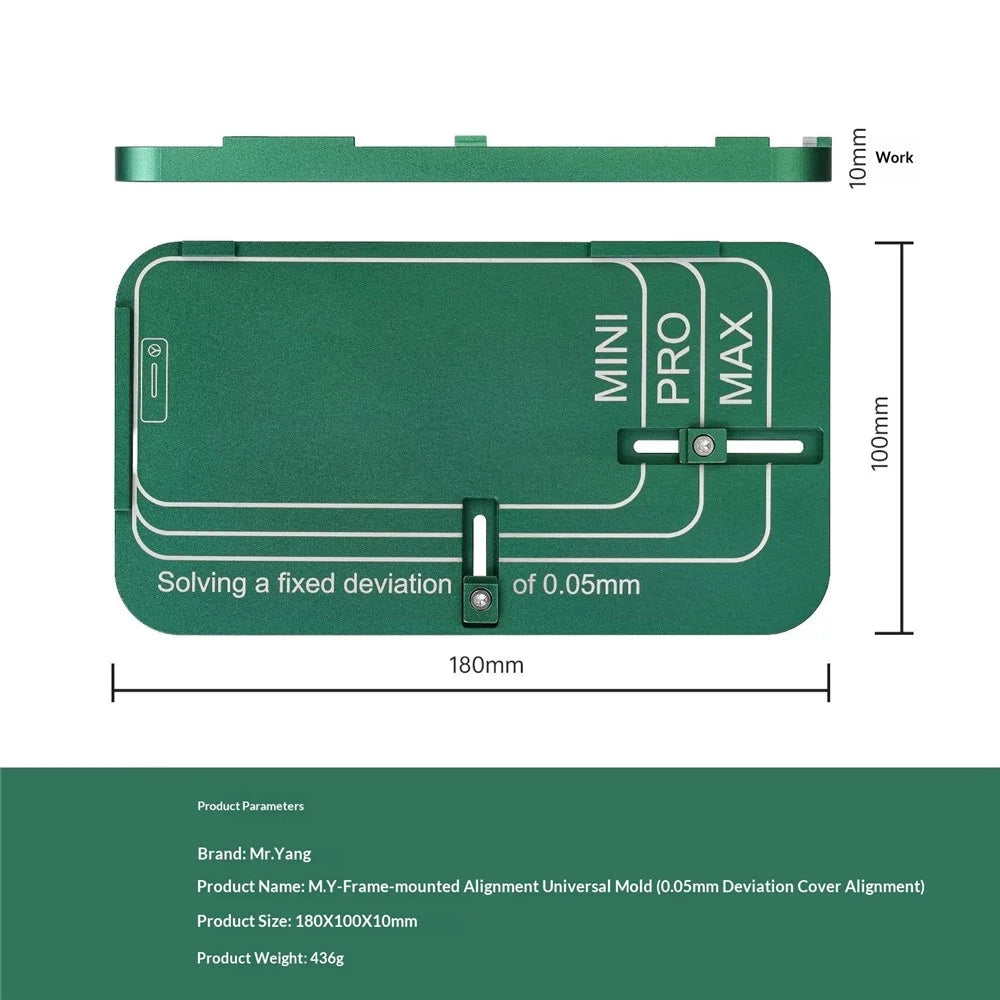 MY Universal Mold with Frame Alignment for iPhone 12-17 Series 0.5mm Cover Plate Alignment Mold - 5