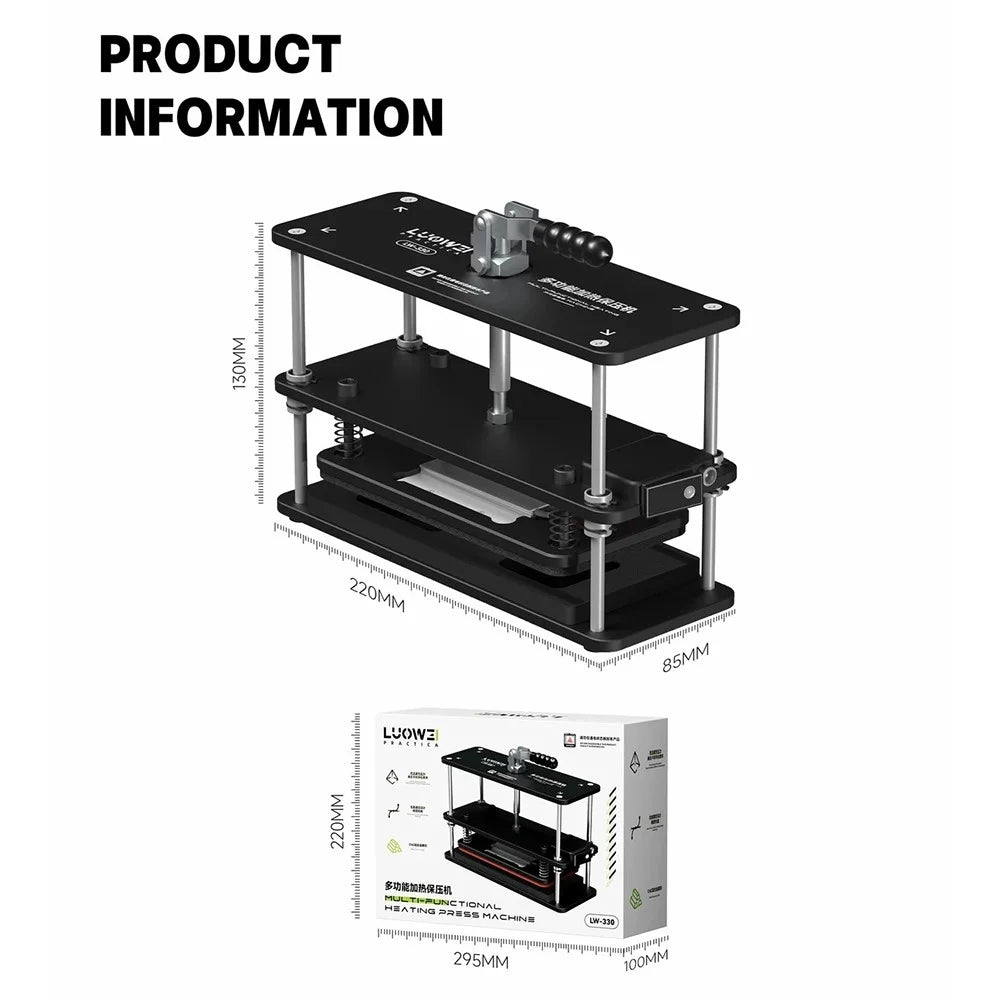 LUOWEI LW-330 Universal Heating Press Station for Phone Screen Repair / Back Cover Frame - US Plug - 7