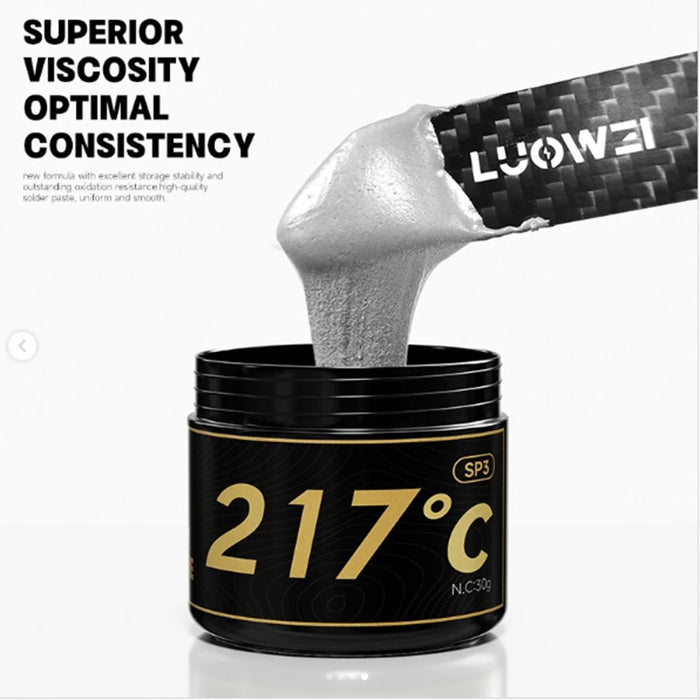 LUOWEI LW-SP3 30g Solder Paste for Precision Electronics / Chip Level Soldering / Phone PCB Repair - 217 Celsius Degree - 2