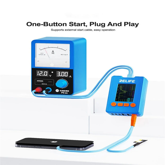 SUNSHINE P5 Mini Smart Power Supply Dual Display Intelligent Screen Dual Port 5V3A Output - EU Plug - 7