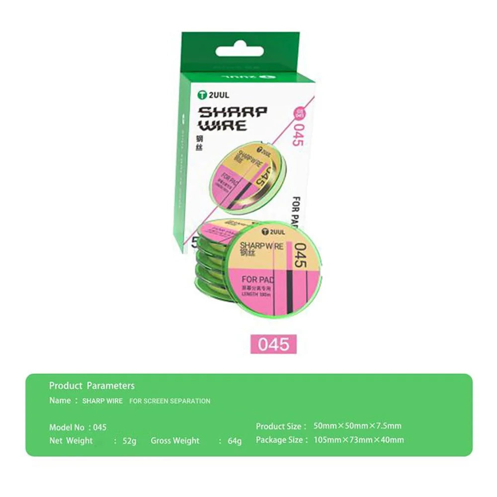 2UUL 045 GS Series 100m Sharp Wire for Tablet Screen Separation Steel Wire - 5