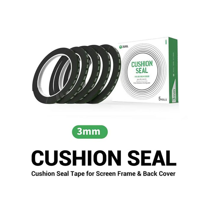 2UUL CS01 5 Rolls 3mm Cushion Seal Tape for Screen Frame Back Cover Double Sided Adhesive Tape - 2