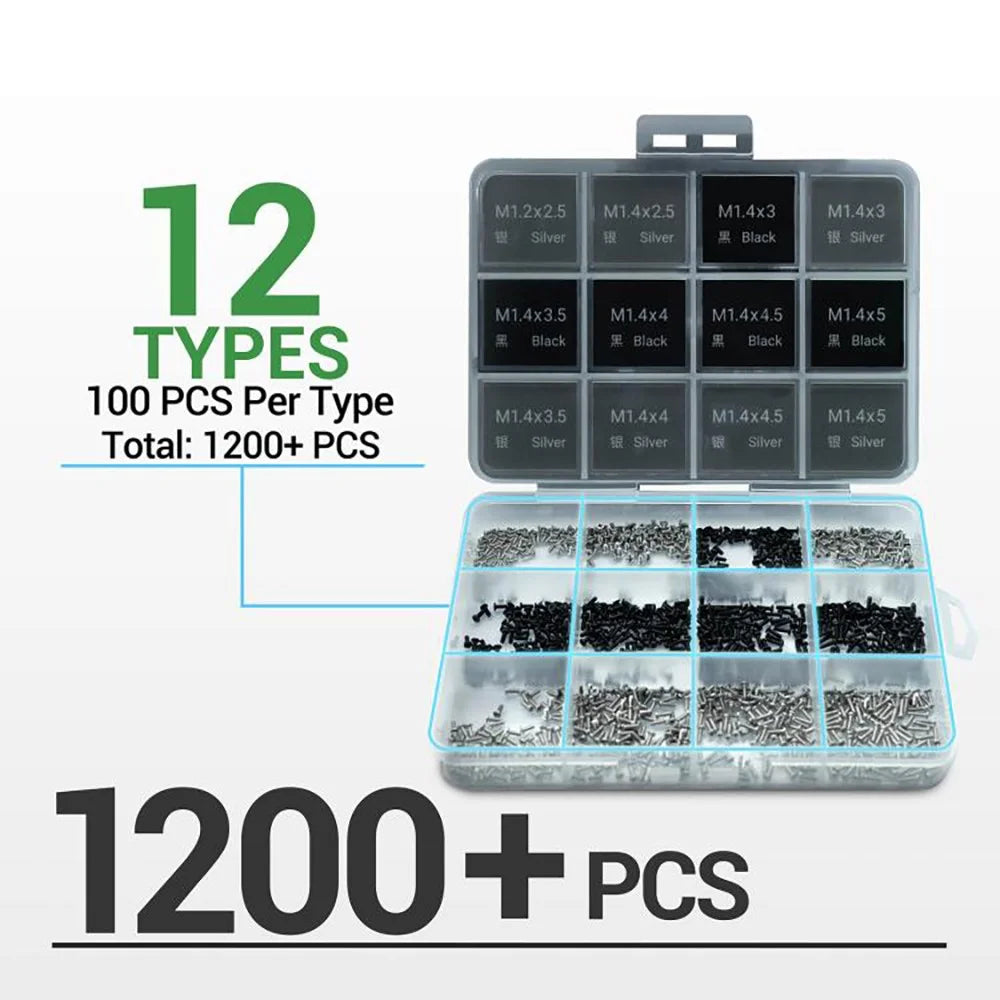 2UUL SC12 1200Pcs Spare Screw 12 Types Phillips Screws for Android Phone Repairs - 3