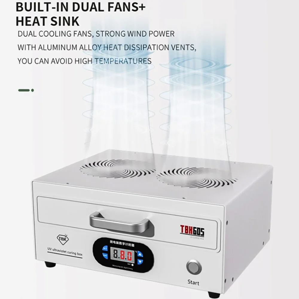 TBK605 100W UV Curing Box Ultraviolet Light Curing Station for Phone Screen Repair - EU Plug - 2