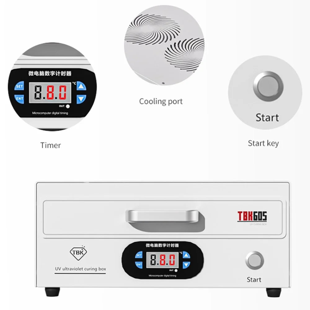 TBK605 100W UV Curing Box Ultraviolet Light Curing Station for Phone Screen Repair - EU Plug - 4