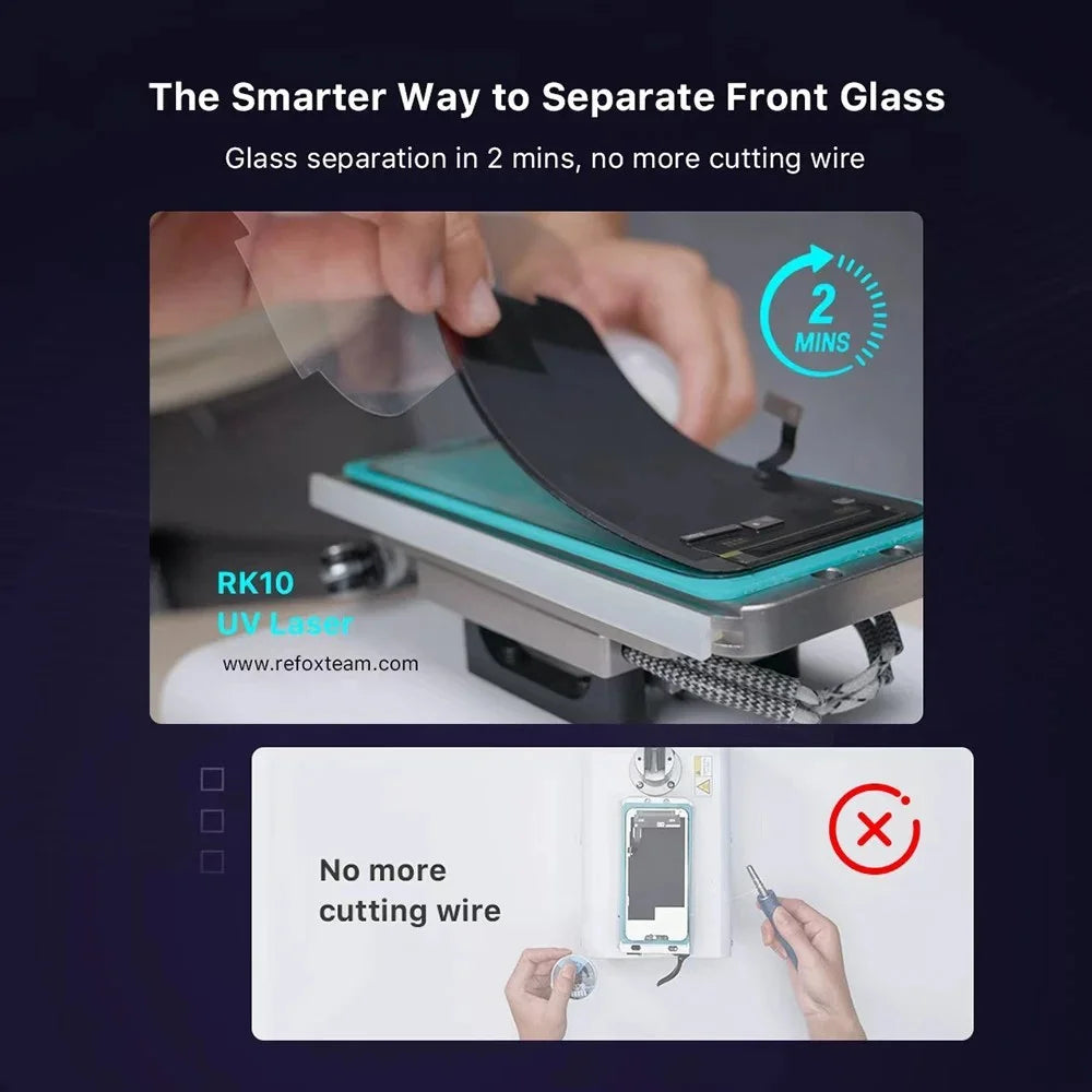 REFOX RK10 5W Cold Light UV Laser Machine Mobile Phone Screen Separator Back Glass Removal Tool - EU Plug - 4