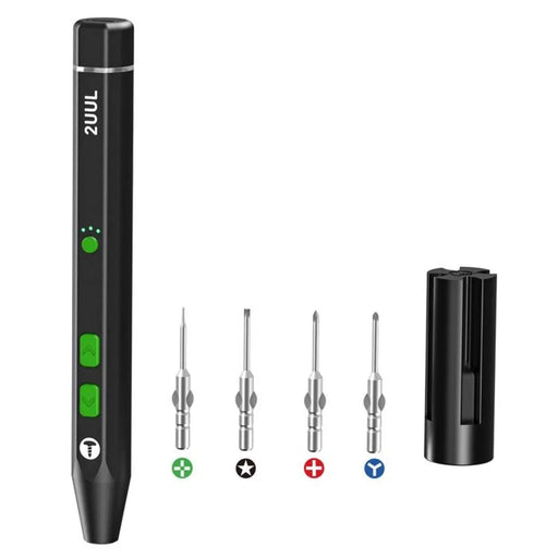 2UUL Twist Plus Electric Screwdriver Set High Speed 400 RPM Torque Protection For Phone Repair with LED Light - Black - 1