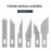 For Phone Repair Precision Carving Tools Set with 6Pcs Interchangeable Blades and Non-Slip Handle - Silver - 2