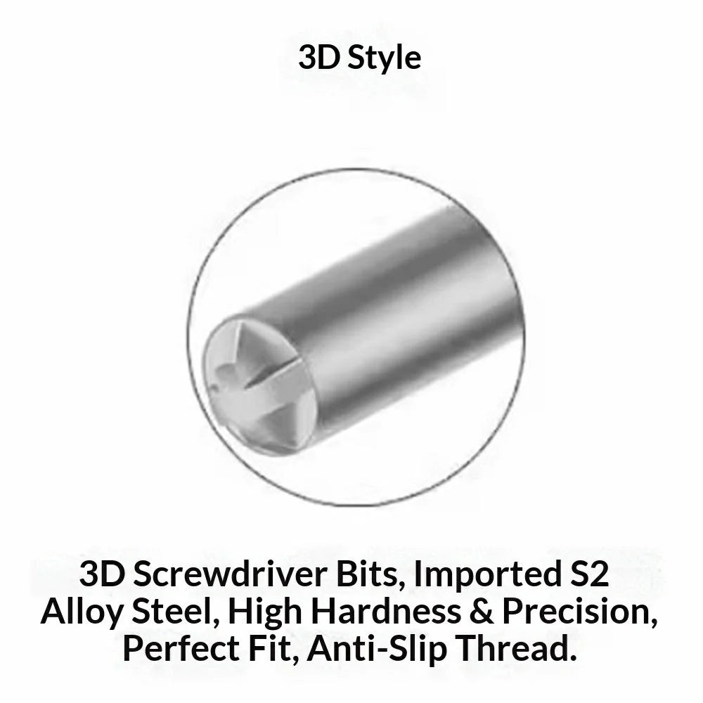 AMAOE AD-3D Precision Screwdriver Bits with Anti-Slip Aluminum Handle Strong Magnetic For Electronic Device Repair - Y-Shape 0.6 - 3
