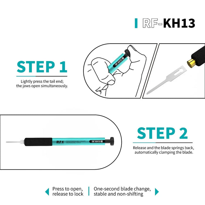 RF4 RF-KH13A Quick Release Scraper Handle with Press Button Mechanism All Aluminum Body Design - 5