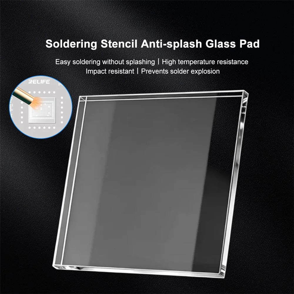 SUNSHINE 5 PCS Soldering Stencil High Temperature Resistant Anti-Explosion Anti-Splash Glass Pad - Transparent - 6
