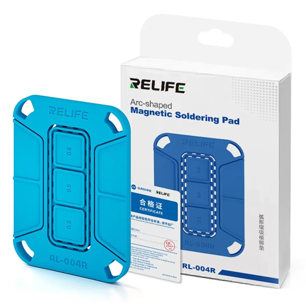 RELIFE RL-004R Curved Magnetic Soldering Pad Soft Heat Resistant For CPU Chips  /  Hard Drive IC Soldering - Blue - 1