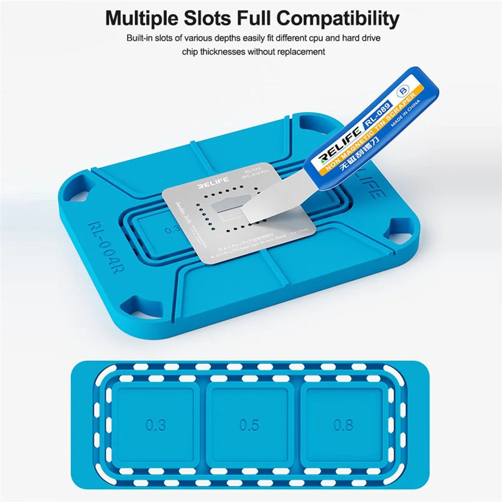 RELIFE RL-004R Curved Magnetic Soldering Pad Soft Heat Resistant For CPU Chips  /  Hard Drive IC Soldering - Blue - 3