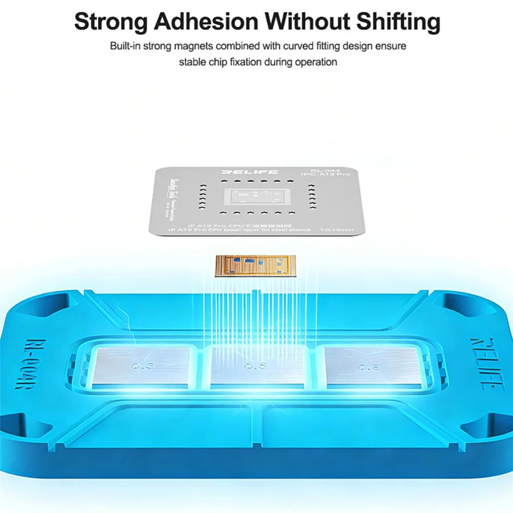 RELIFE RL-004R Curved Magnetic Soldering Pad Soft Heat Resistant For CPU Chips  /  Hard Drive IC Soldering - Blue - 7