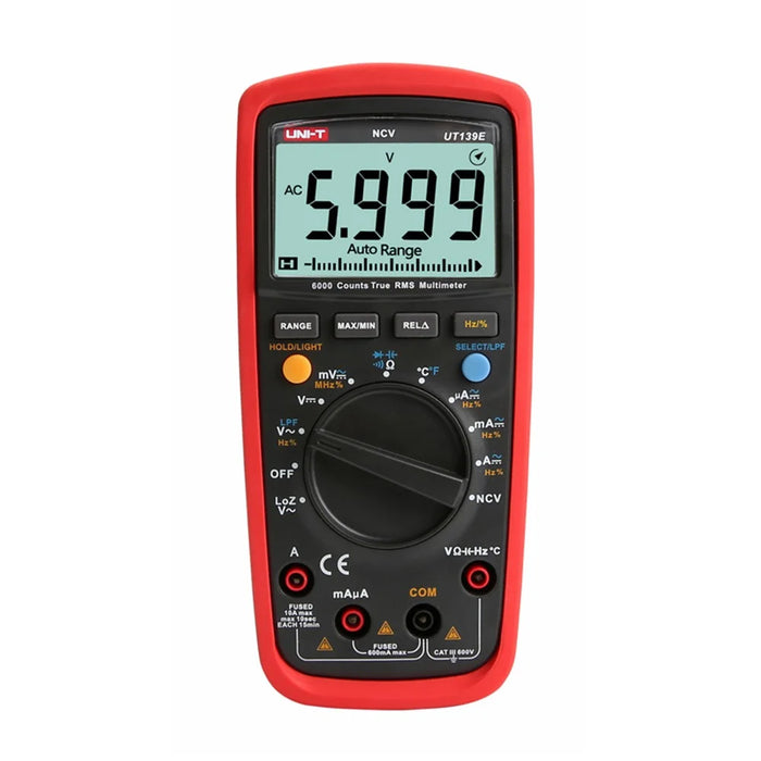 UNI-T UT139E True RMS Digital Multimeter 6000 Counts DMM LPF LOZ NCV Tester - 1
