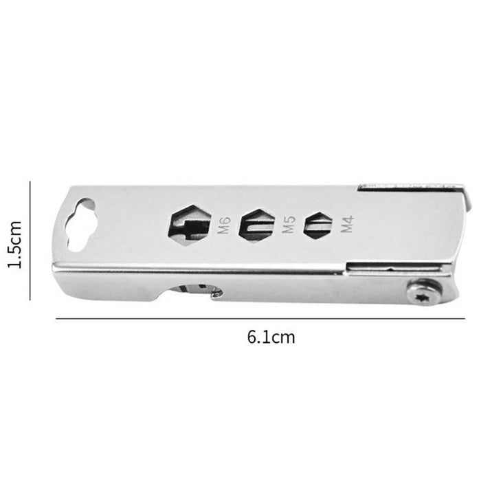 7 in 1 Stainless Steel Multi-Function Tool SIM Card Ejector Screwdriver Bottle Opener Nail File Set - 6